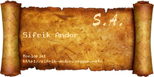 Sifrik Andor névjegykártya