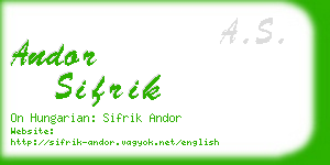 andor sifrik business card